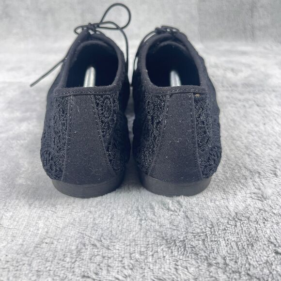Lower East Side Shoes Womens Size 9 Black Lace Floral Pattern Flats - Picture 6 of 11